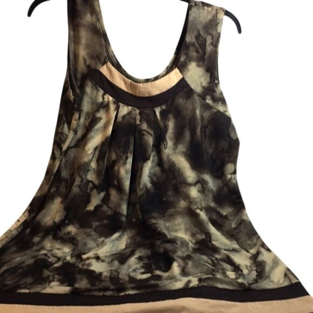 Apostrophe Womens Tank Top Brown/Beige Camo Size Large